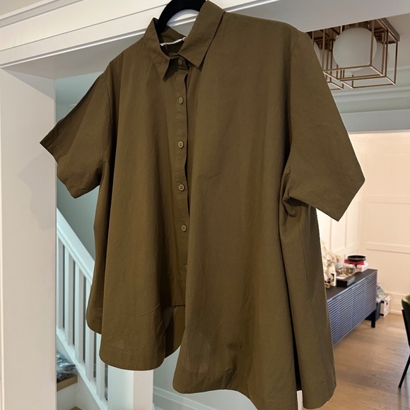 Women's Brown Button-Up Blouse - Picture 6 of 11